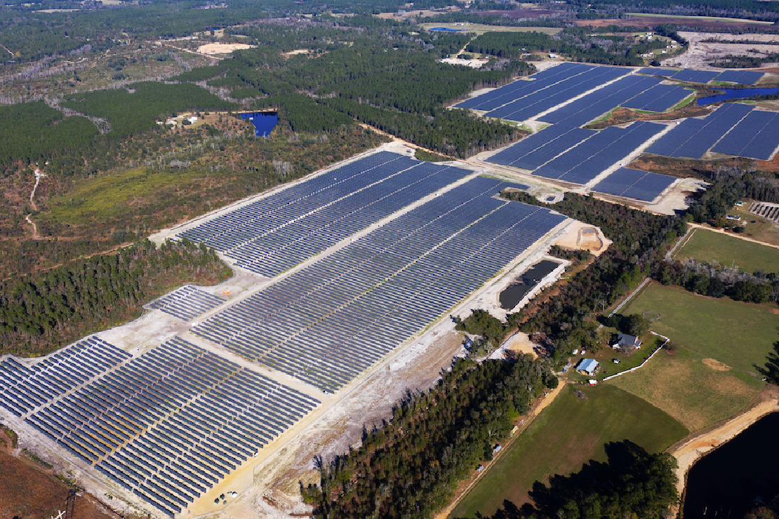 aerial view of solar panels for Appling project